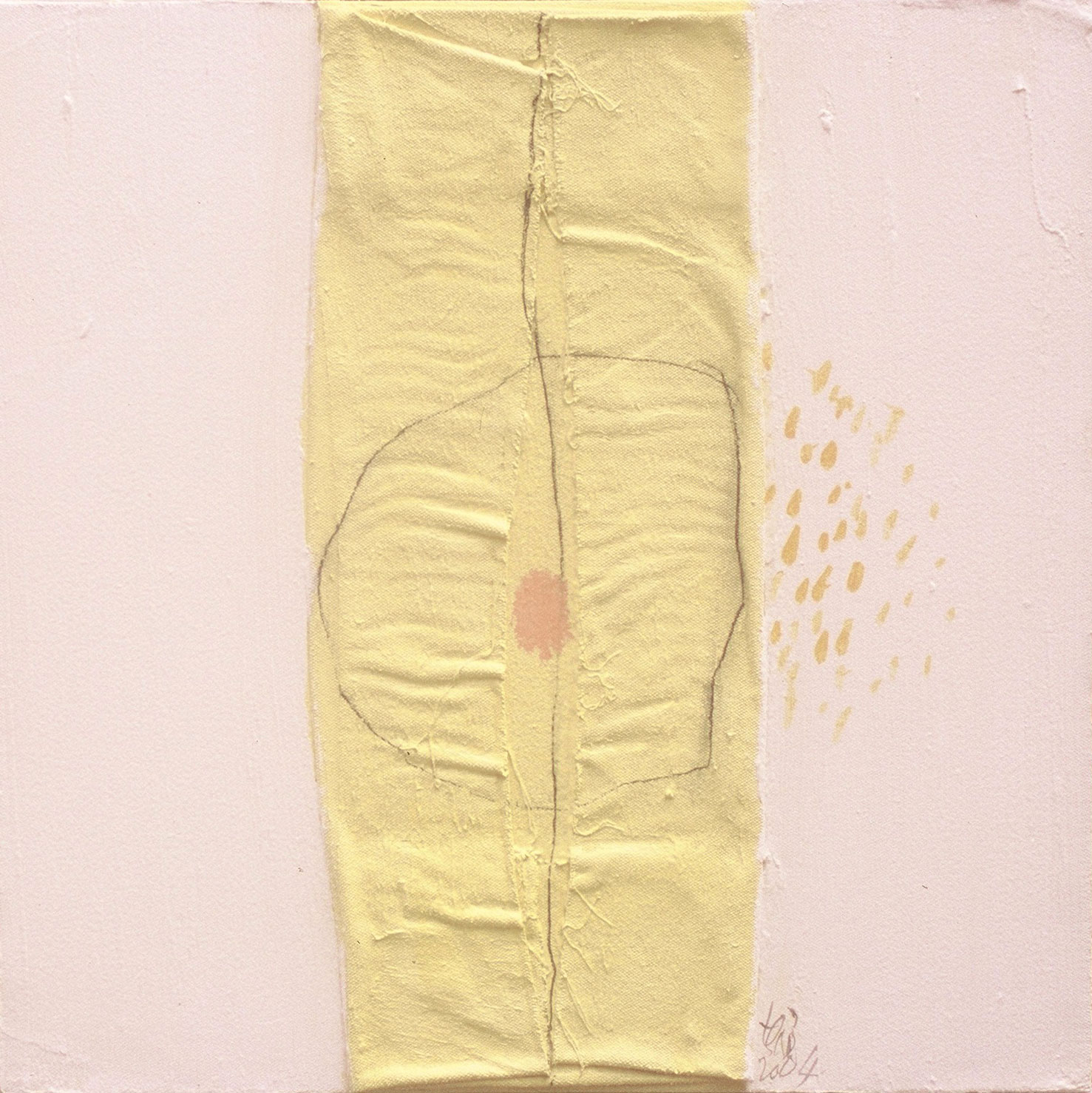 tháng tư #a3 | 2004 | bột giấy, vải bố, than, acrylic trên vải bố | 50 x 50 cm
